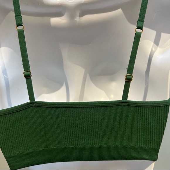 Aerie Plunge Ribbed Ring Bralette Green Size Small New with Tag - Picture 7 of 11